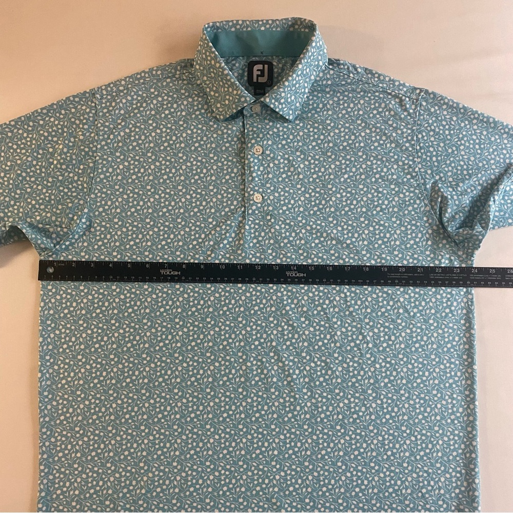 FootJoy Floral Golf Polo Men L Tulips Performance Stretch Shirt - Picture 11 of 12